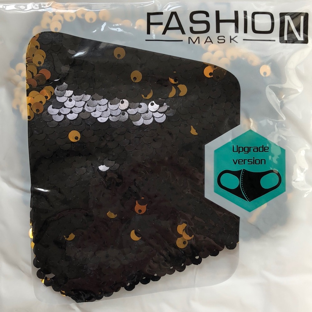 Sequined Reversible Face Mask with Adj Ear Loops